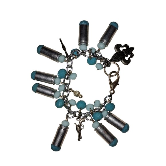 Charm Bracelet Featuring Upcycled Bullets Casings - Picture 1 of 4